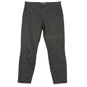 Gap 4 Ultra Skinny Twill Printed Geo Diamond Pant Slim City Crop Stretch Trouser